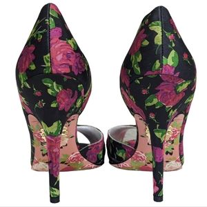 Betsey Johnson floral peep-toe heels 9